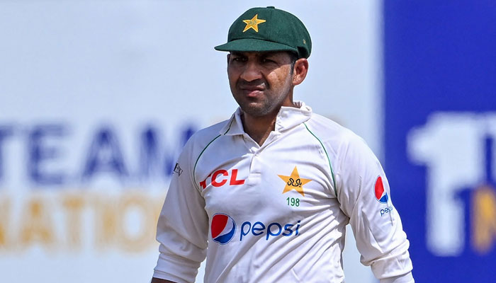 Pakistan´s Sarfaraz Ahmed walks back to the pavilion after his dismissal during the second day of the first cricket Test match between Sri Lanka and Pakistan at the Galle International Cricket Stadium in Galle on July 17, 2023. — AFP