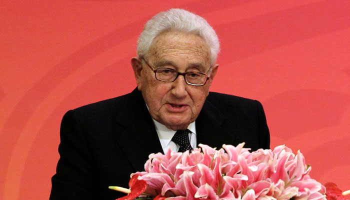 Former US secretary of state Henry Kissinger delivers a speech during an evening banquet to commemorate the 40th anniversary of former US president Richard Nixons historic visit to China at the Diaoyutai State Guesthouse in Beijing, China January 16, 2012. Reuters/China Daily