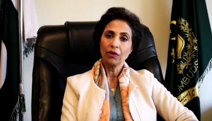 Federal Ombudsperson for Protection against Harassment Fauzia Viqar speaks in this undated image taken from a video. — Instagram/@fospah