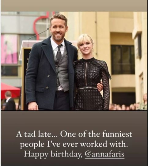 Ryan Reynolds reminisces with Anna Faris on actresss 47th birthday