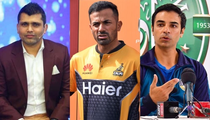 Former cricketers Kamran Akmal, Wahab Riaz and Slaman Butt. — Instagram/Online/GeoNews/File