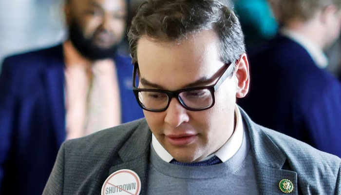 George Santos (R-NY) wears a no shutdown button as he arrives for a House Republican conference meeting following a series of failed votes on spending packages at the US Capitol ahead of a looming government shutdown in Washington, US September 29, 2023. — Reuters