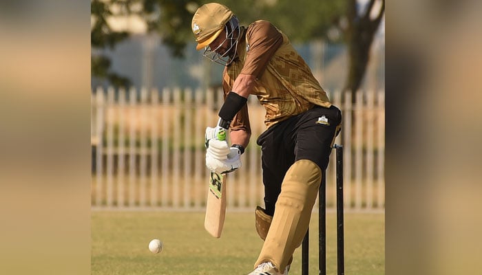 Shoaib Malik plays a shot during the match between Sialkot and Rawalpindi in the National T20 Cup. — reporter