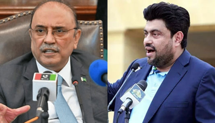 PPP Co-Chairperson Asif Ali Zardari (left) and Sindh Governor Kamran Tessori. — PPP Media Cell/PPI/File