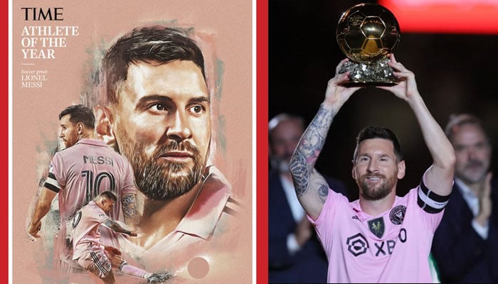 The cover of the TIME Magazine and Lionel Messi —TIME/Reuters