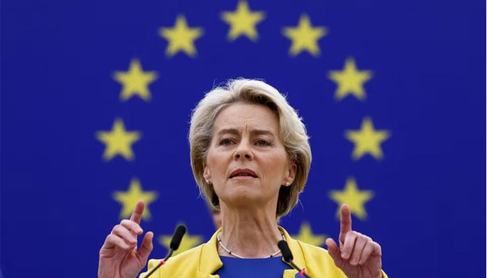 European Commission President Ursula von der Leyen delivers a State of the European Union address at the European Parliament, in Strasbourg, France, September 14, 2022. — Reuters