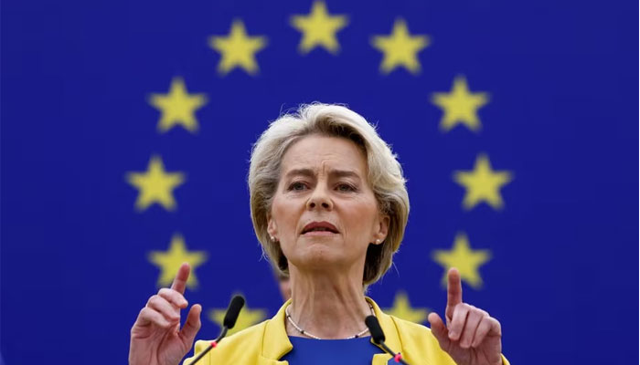 European Commission President Ursula von der Leyen delivers state of the European Union address to the European Parliament, in Strasbourg, France, September 14, 2022. — Reuters