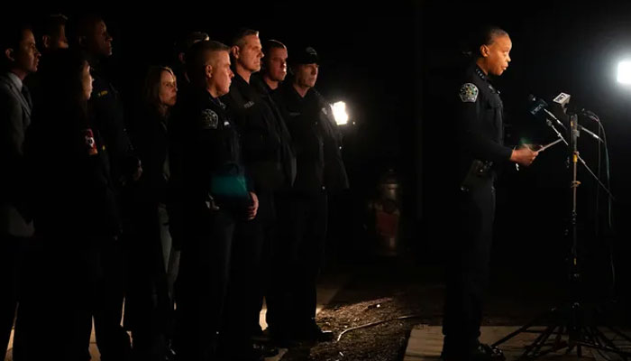 Interim police chief Robin Henderson gives a media briefing at the University of St. Augustine in the early morning on Dec 6, 2023. —American Statesman