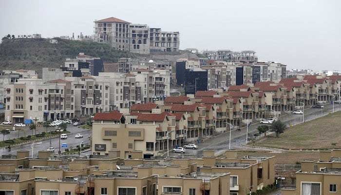 An aerial view of a housing society in Islamabad. Photo: Reuters