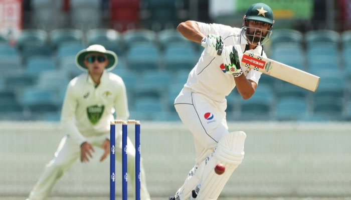 Pakistan Test captain Shan Masood is seen batting in this photograph. — PCB