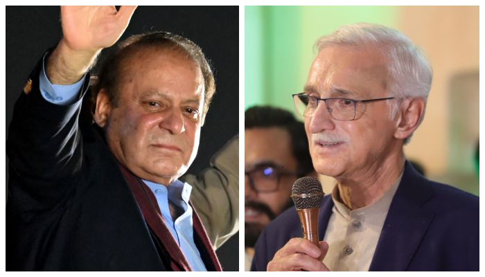 IPP patron-in-chief Jahangir Tareen (right) and PML-N supremo Nawaz Sharif. — Facebook/Jahangir Khan Tareen/AFP/File