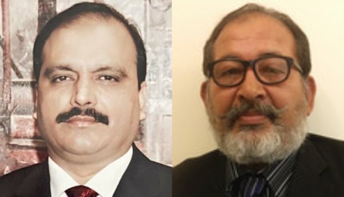Deceased ex-SLI regional chief Muhammad Ahmed Amjad (left) and murder accused Syed Taqi Shah. — X/@MahamAmjadd93/LinkedIn/