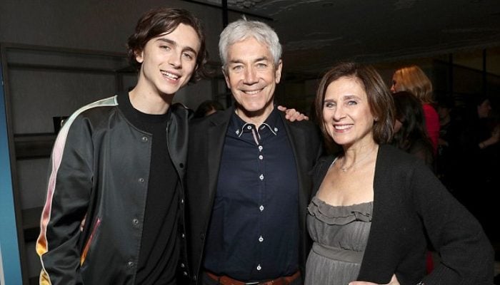 Timothee Chalamet with parents Marc Chalamet & Nicole Fender
