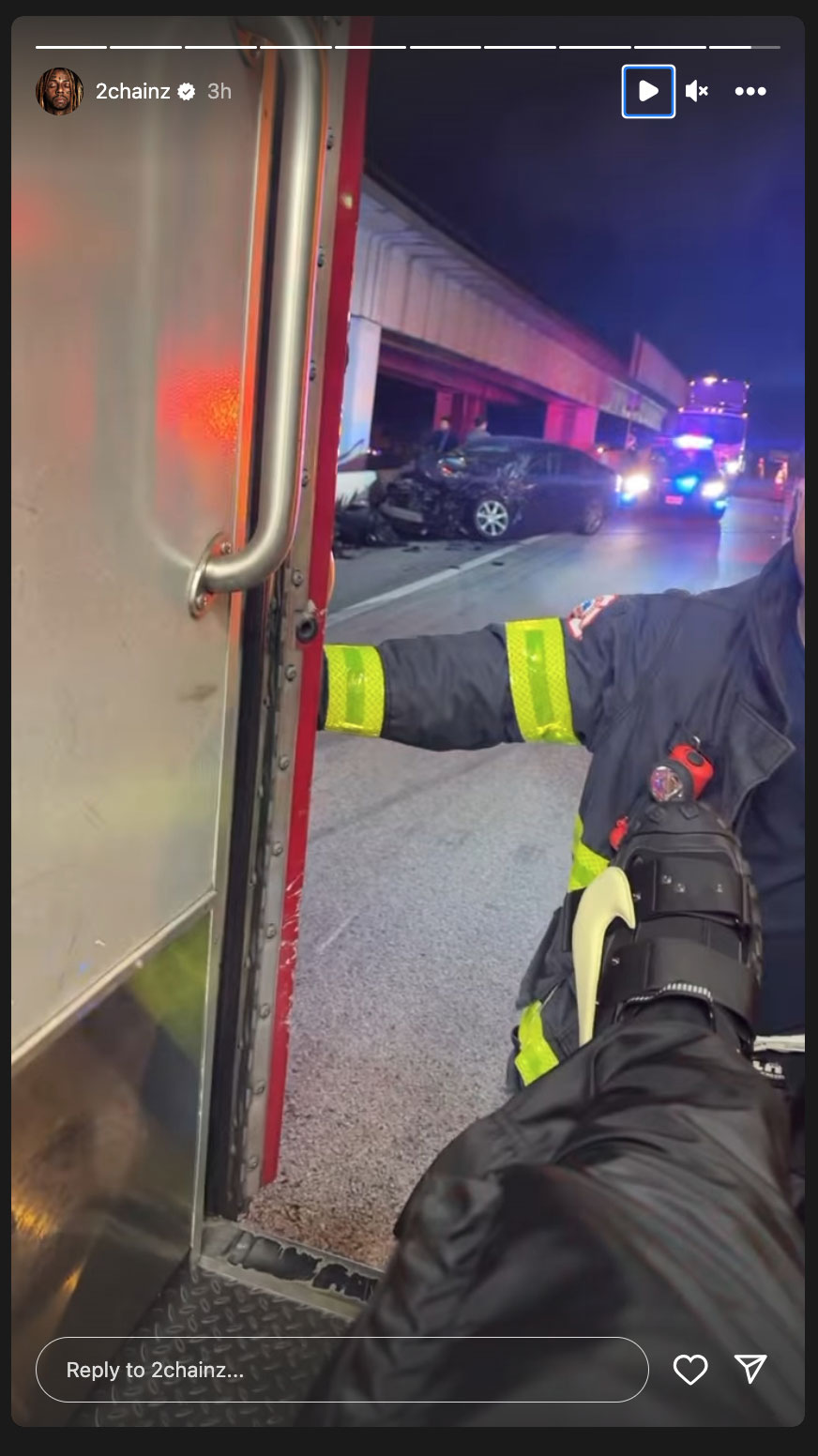 Internet reacts to 2 Chainz road accident in Miami