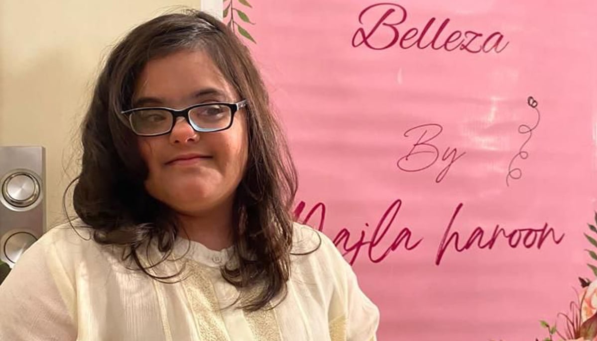 Najla poses with her brands banner in the background.— Photo by Dr Sajeela Haroon