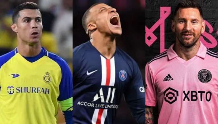 Al-Nassr forward Cristiano Ronaldo (from left), Kylian Mbappe and Inter Miamis Lionel Messi. — AFP/Instagram/File