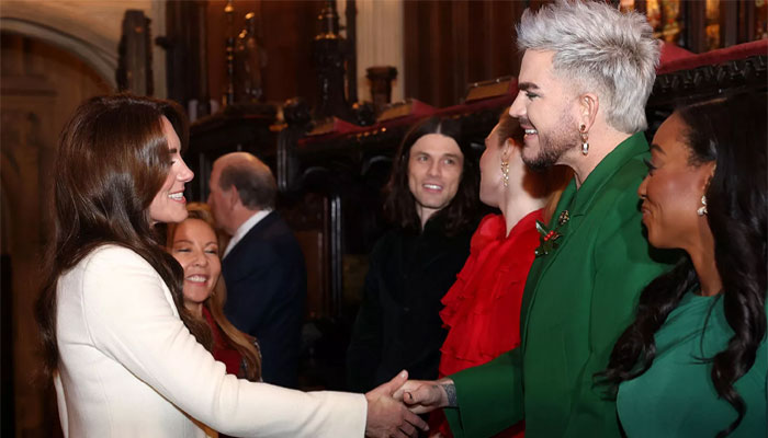 Adam Lambert reacts to meeting Kate Middleton at carol service
