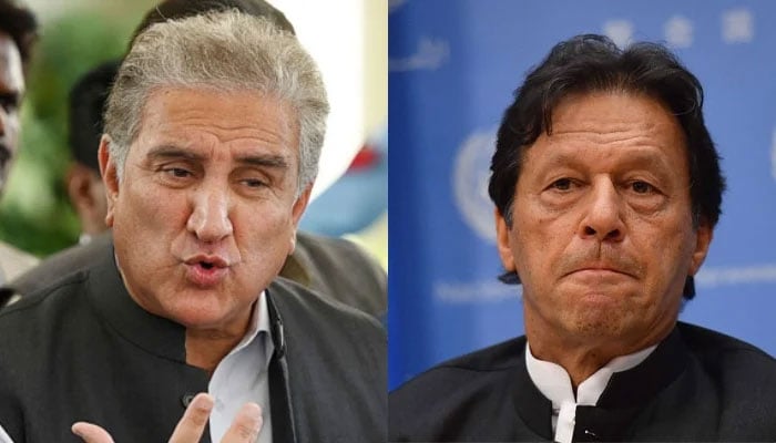 PT Vice Chairman Shah Mahmood Qureshi and Chairman Imran Khan. — AFP/File