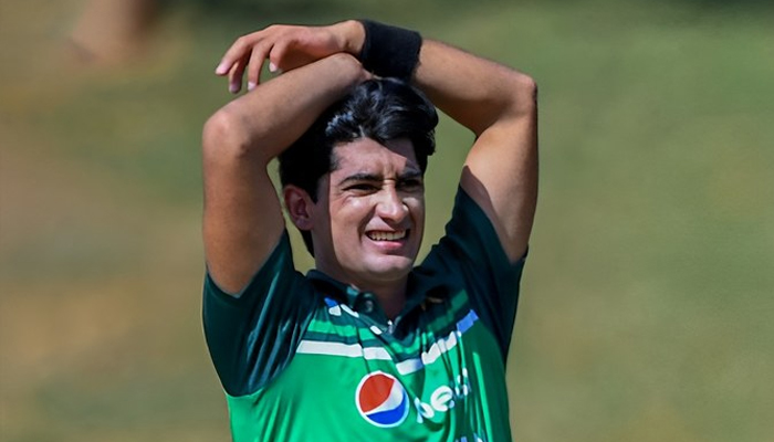 Pakistans Naseem Shah looks on during the second ODI match between Pakistan and Afghanistan at the Mahinda Rajapaksa International Cricket Stadium in Hambantota on August 24, 2023. — AFP