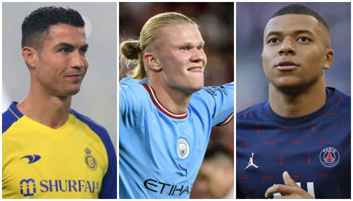 (From left) Cristiano Ronaldo, Erling Haaland and Kylian Mbappe. — Reuters/AFP/File