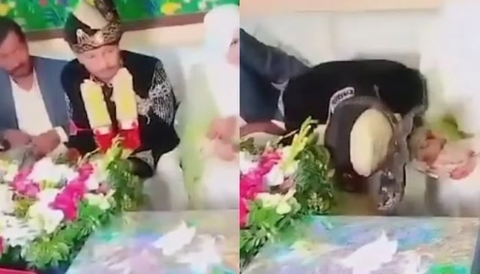 Last moments of a groom during his weddingin Sialkots Daska Tehsil, in this still taken from a video. — YouTube/GeoNews