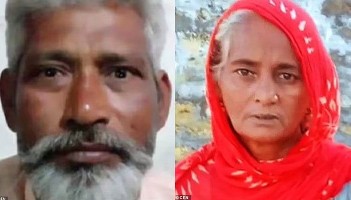 The man Dharamveer and his wife Sundari.—Daily Mail