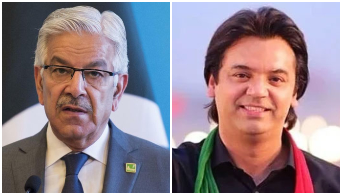 Senior PML-N leader Khawaja Asif (left) and former PTI leader Usman Dar. — AFP/Facebook/Usman Dar/File