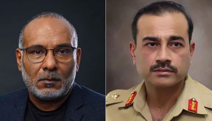 Texas-based Pakistani businessman Tanveer Ahmed (left) and Chief of Army Staff (COAS) General Asim Munir. — Geo News/ISPR