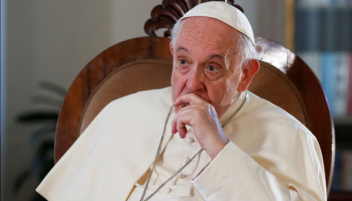 Pope Francis looks on during an exclusive interview with Reuters, at the Vatican, July 2, 2022.—Reuters