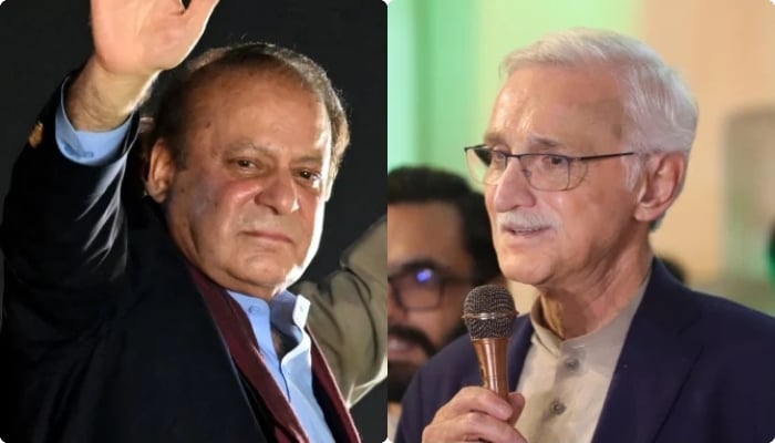 IPP patron-in-chief Jahangir Tareen (right) and PML-N supremo Nawaz Sharif (left). — Facebook/Jahangir Khan Tareen/AFP/File