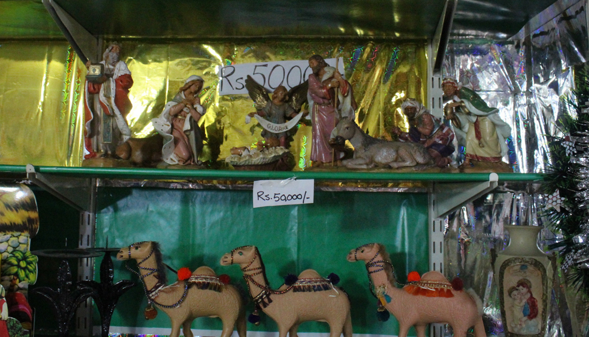A photograph of the imported Italian Christmas crib available at the store. — Photo by author