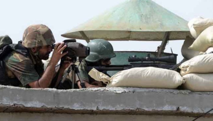 Pakistan Army soldiers alert on position on a check post. — AFP/File