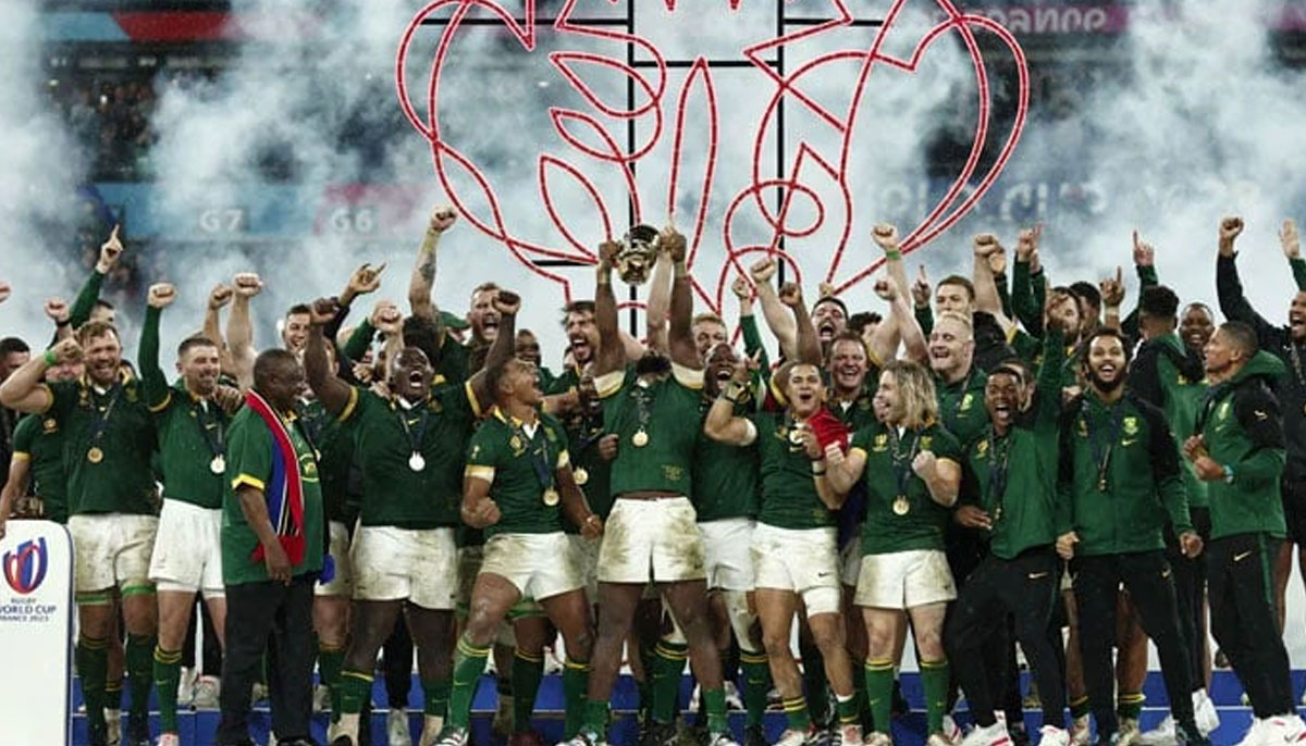 South Africa lifts fourth Rugby World Cup. — Reuters/File