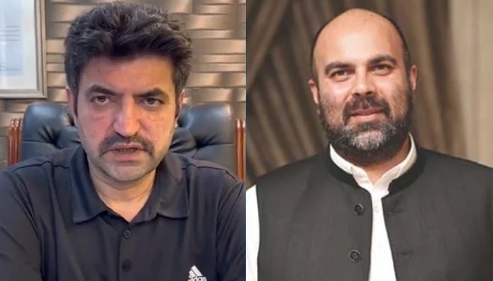 Pakistan Tehreek-e-Insaf (PTI) lawyer Sher Afzal Khan Marwat (left) and Senior Vice President Taimur Khan Jhagra. — Twitter/@sherafzalmarwat/ITDP website