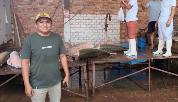 Edson Suzano (left) says the paiche is affordable.—BBC