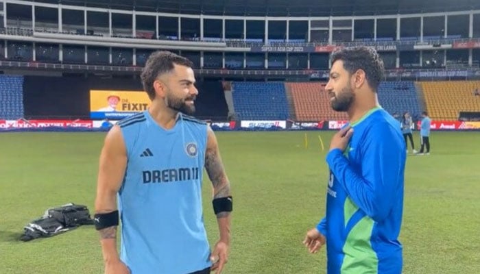 Pakstan pacer Haris Rauf and Indian star batter Virat Kohli. — X/@TheRealPCB