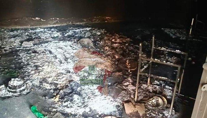 A view of a completely burnt classroom inside the school. — Photo by reporter