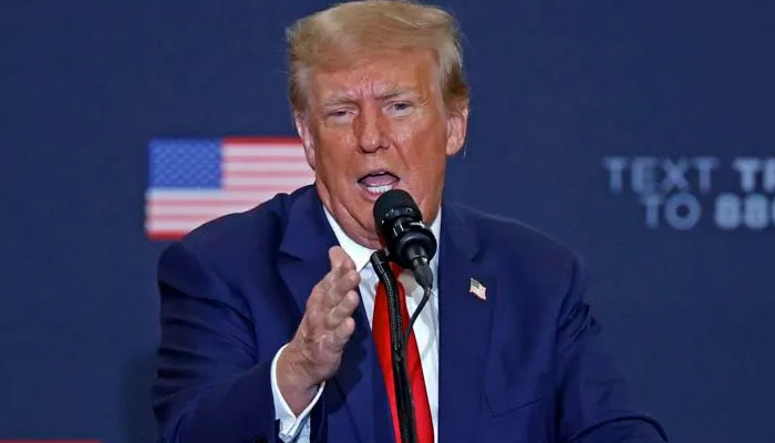 Former US President and 2024 presidential hopeful Donald Trump speaks during a campaign event in Waterloo, Iowa, on December 19, 2023. — AFP