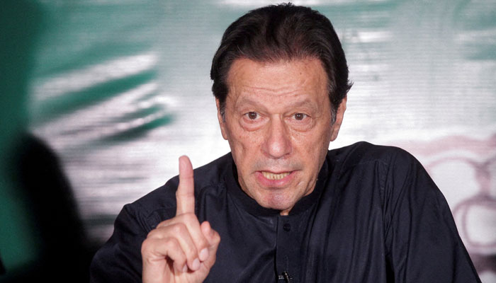 Pakistans former Prime Minister Imran Khan gestures as he speaks to the members of the media at his residence in Lahore, Pakistan May 18, 2023. — Reuters