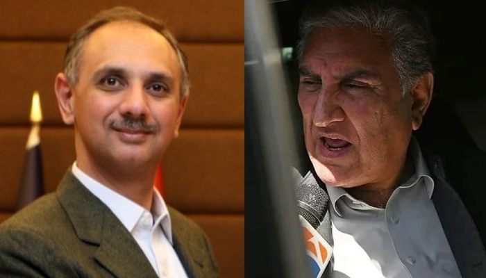 PTI Secretary General Omar Ayub Khan (left) and Vice Chairman Shah Mahmood Qureshi. — X/@OmarAyubKhan/AFP