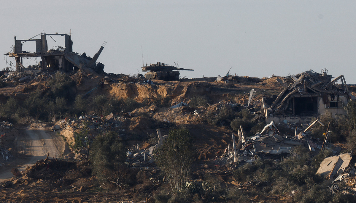 An Israeli tank is seen inside central Gaza, amid the ongoing conflict between Israel and the Palestinian group Hamas, January 5, 2024. — Reuters