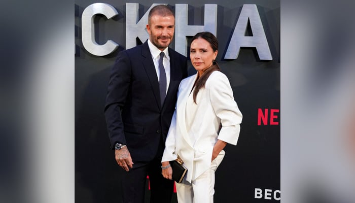 Celebrity couple David Beckham and Victoria Beckham pose at the red carpet event of the premiere of Netflix documentary Beckham. — Reuters/File