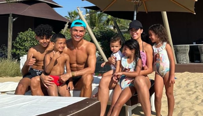 Football star Cristiano Ronaldo pictured with his family. — Instagram