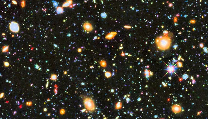 A view from the Hubble space telescope shows that galaxies are evenly distributed in the Universe.—Nasa