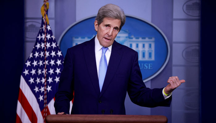 John Kerry, Special Presidential Envoy for Climate, delivers remarks during a press briefing at the White House in Washington, US, April 22, 2021. — Reuters