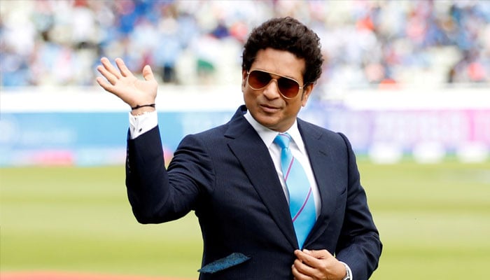 Cricket - ICC Cricket World Cup - England v India - Edgbaston, Birmingham, Britain - June 30, 2019 Sachin Tendulkar on the pitch before the match. —Reuters