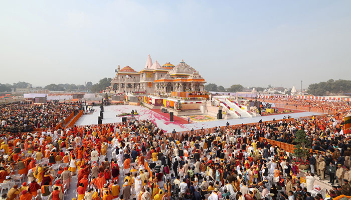 A view during the opening of the grand temple of the Hindu god Ram in Ayodhya, India, January 22, 2024. — Reuters