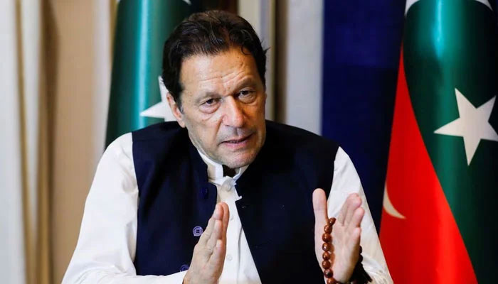 Former prime minister Imran Khan, gestures as he speaks with Reuters during an interview, in Lahore, Pakistan March 17, 2023. — Reuters