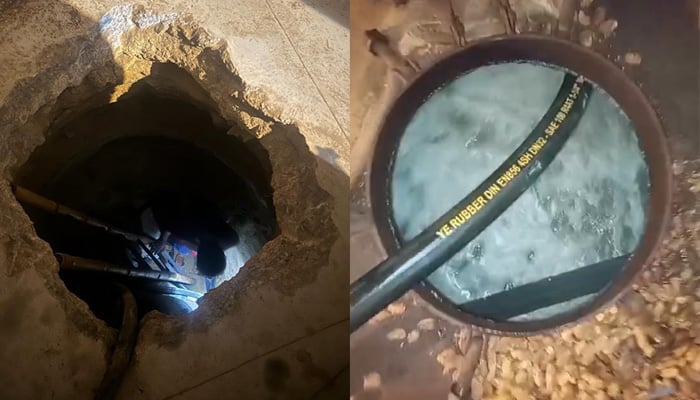 Images of secret tunnel to Parco oil pipeline. — Supplied