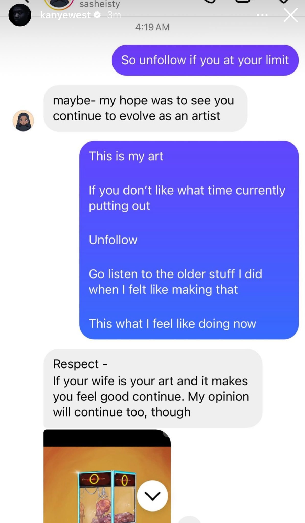 Kanye West to die-hard fans: I will not change